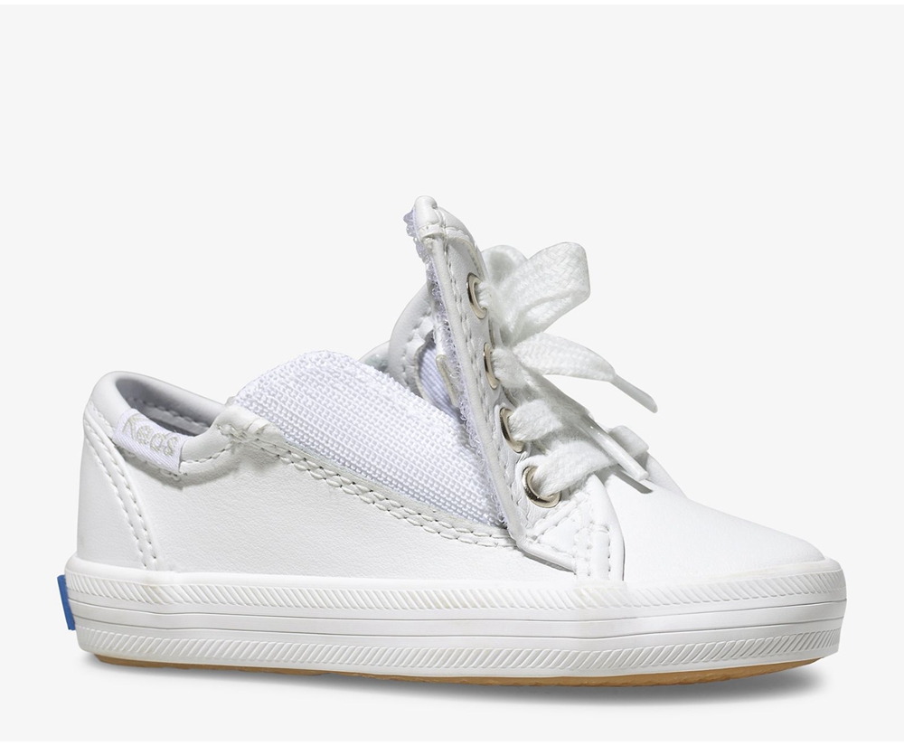 Tenis Keds Niña Blancos - Kickstart Jr. Cuero - 7093-JZBLQ